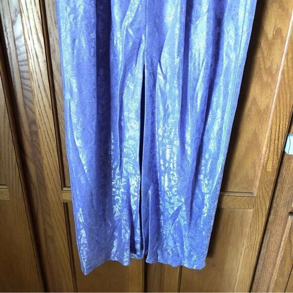 Vintage Bari Jay Purple Metallic Rhinestone Maxi Dress - 7-8 - Picture 13 of 15
